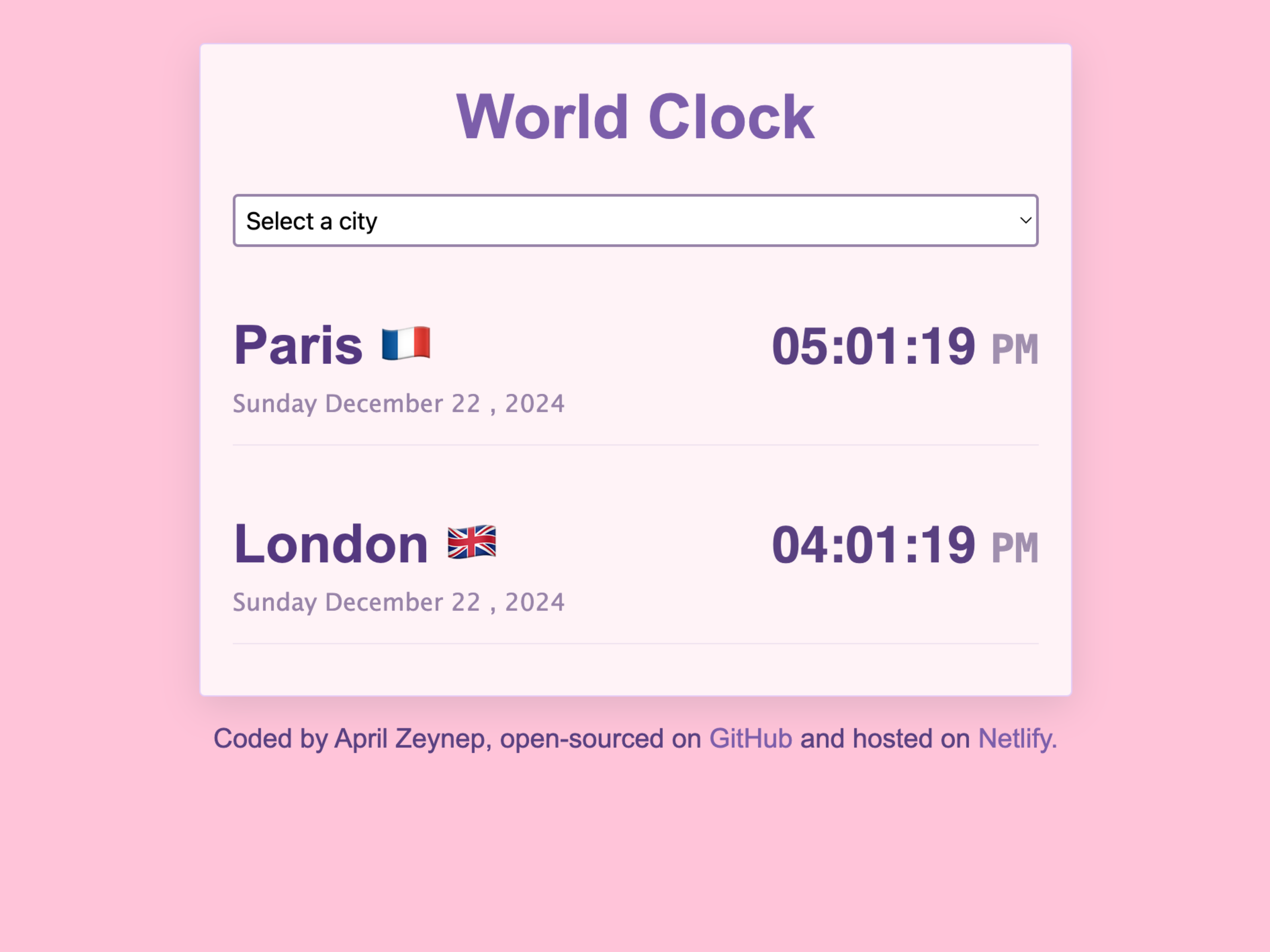 World clock image